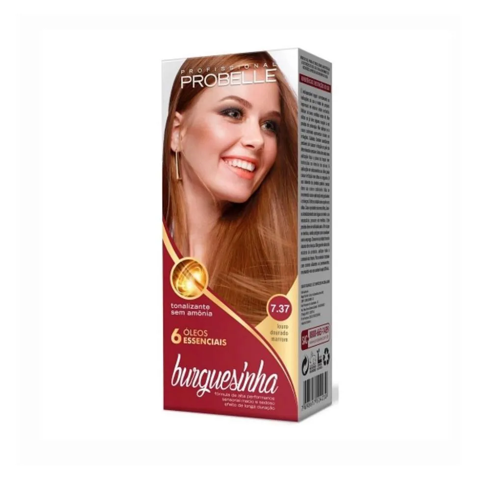 Tintura Probelle Burguesinha 7.37 Louro Dourado Marrom