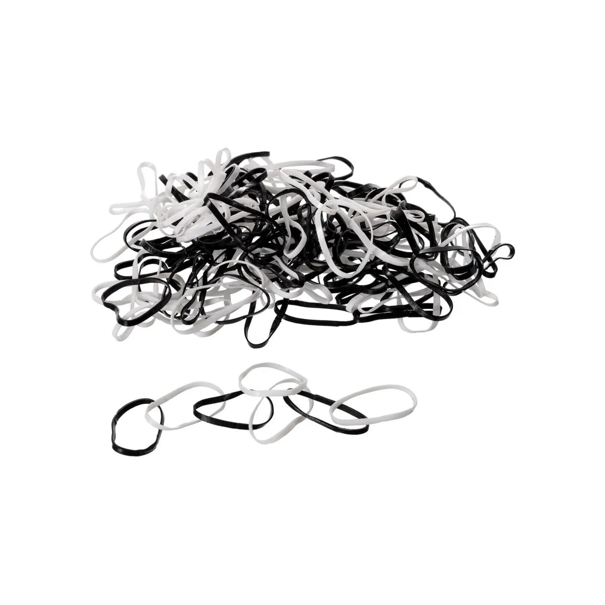 Elástico de Silicone para Cabelo Tamanho P 200 Unidades - Proart Preto e Cinza