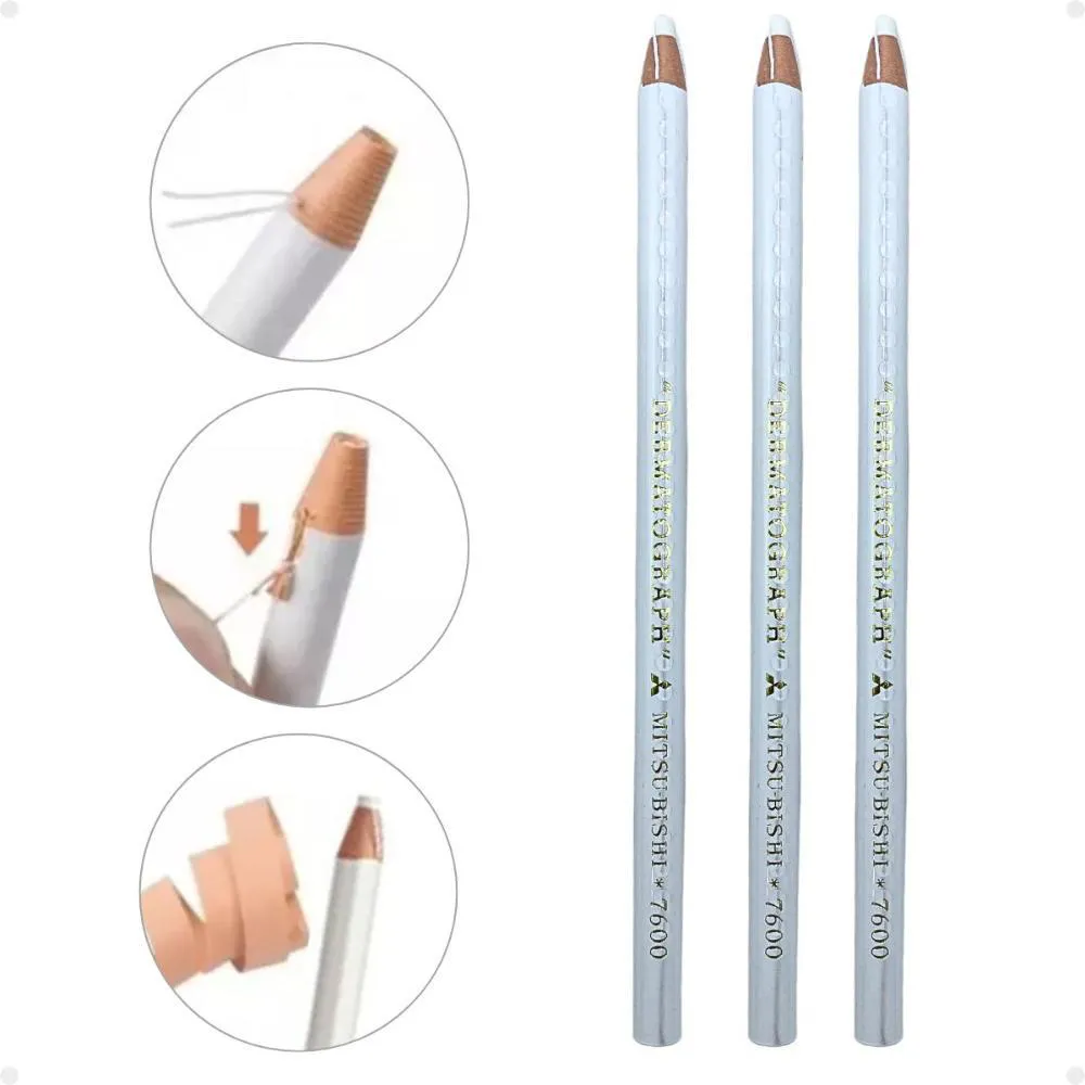 Kit Mitsubishi: 3 Lápis Dermatografico Branco 7600