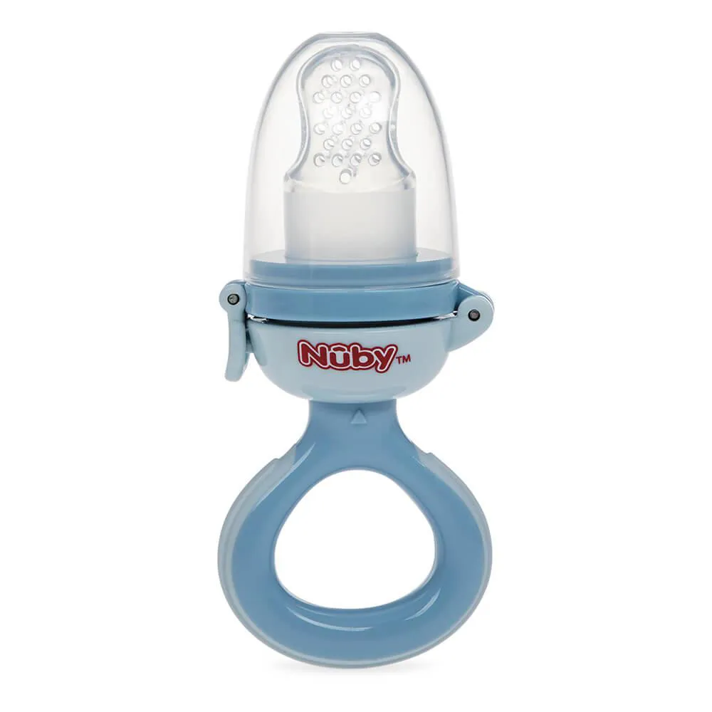 Alimentador de Silicone para Bebê com Regulagem Azul - Nûby