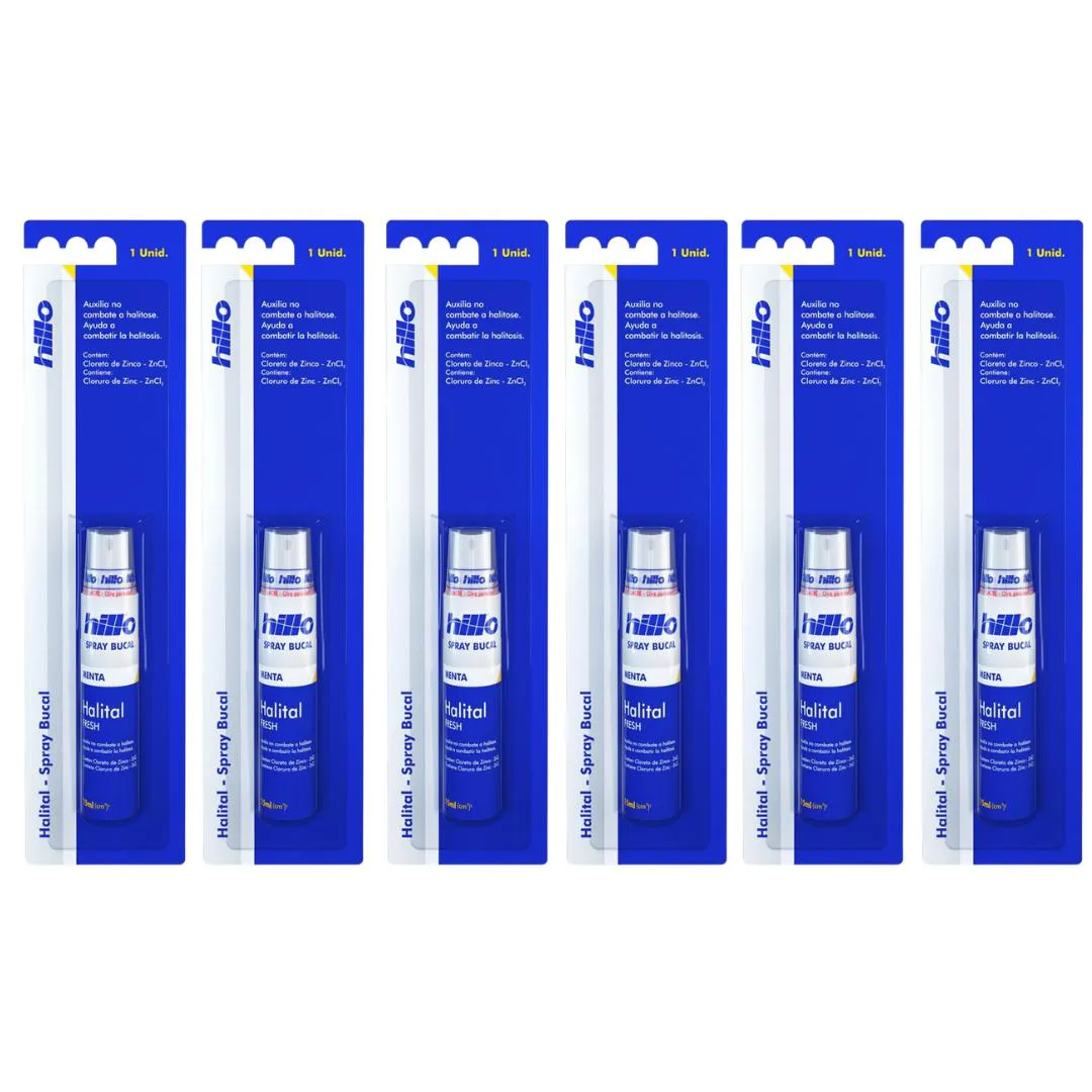 Kit C6 Spray Bucal de Menta Halital Fresh 15ml - Hillo
