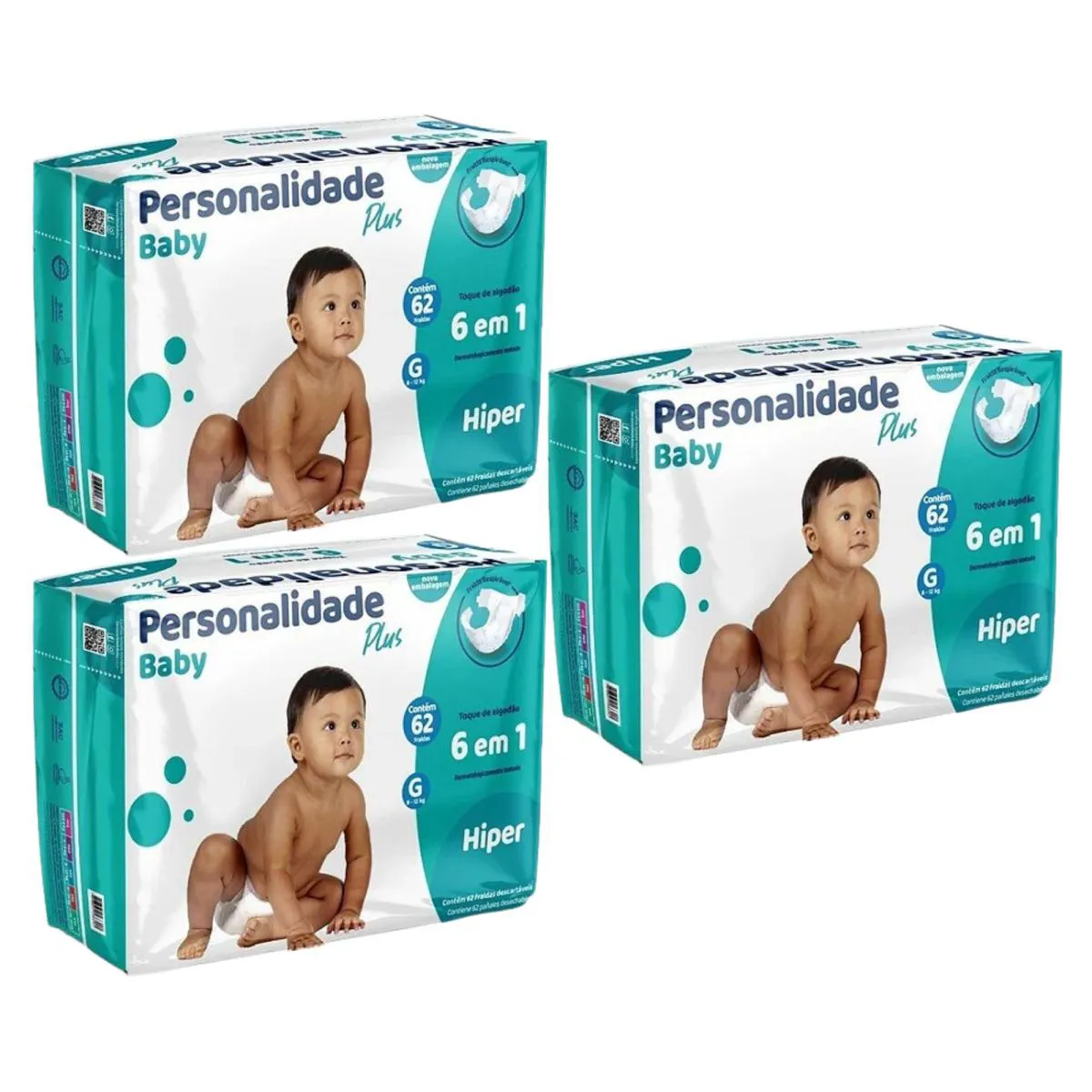 Kit C3 Fralda Baby Plus G Conforto para Bebê - Personalidade