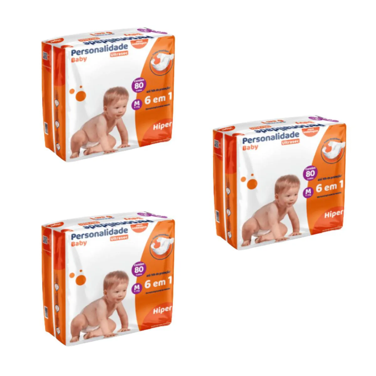 Kit C3 Fralda Infantil Hiper M Ultrasec - Personalidade