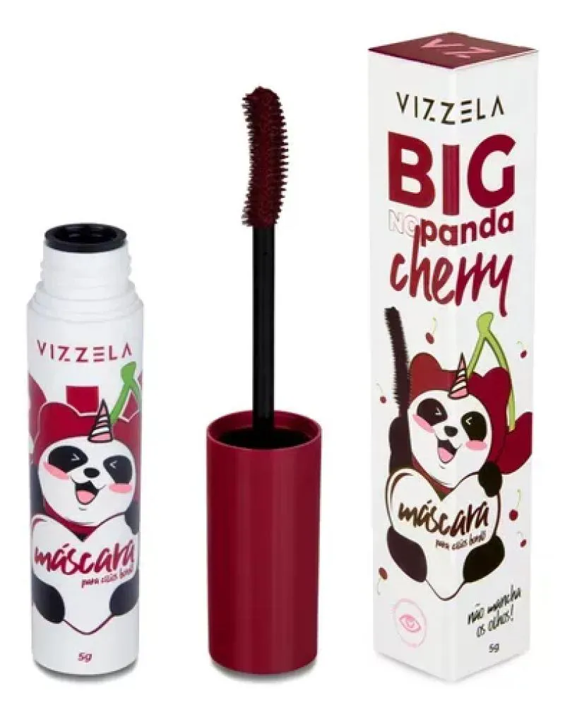 Big No Panda Máscara de Cílios Bordô Cherry 5g - Vizzela