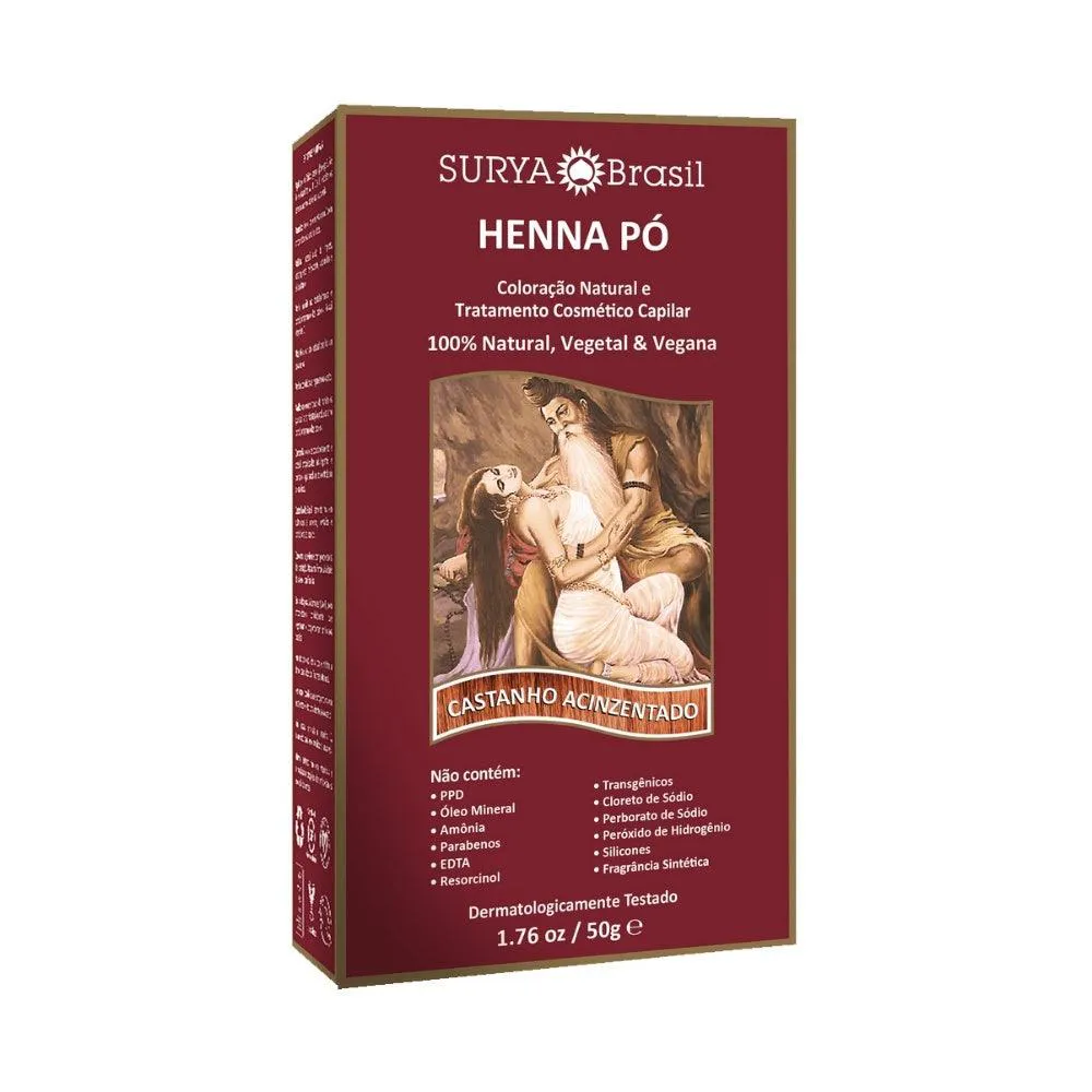 Henna Pó Surya Castanho Acizentado