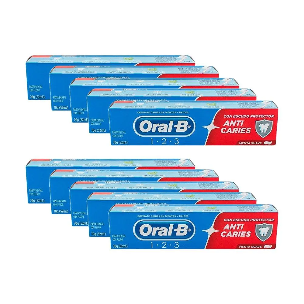 Creme Dental Oral-b Anticáries Menta Suave 70g 10 unidades