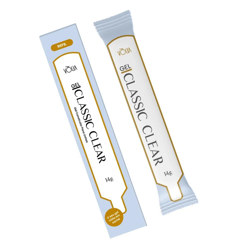 Sache Gel Classic Clear 14g para Unhas em Gel Volia