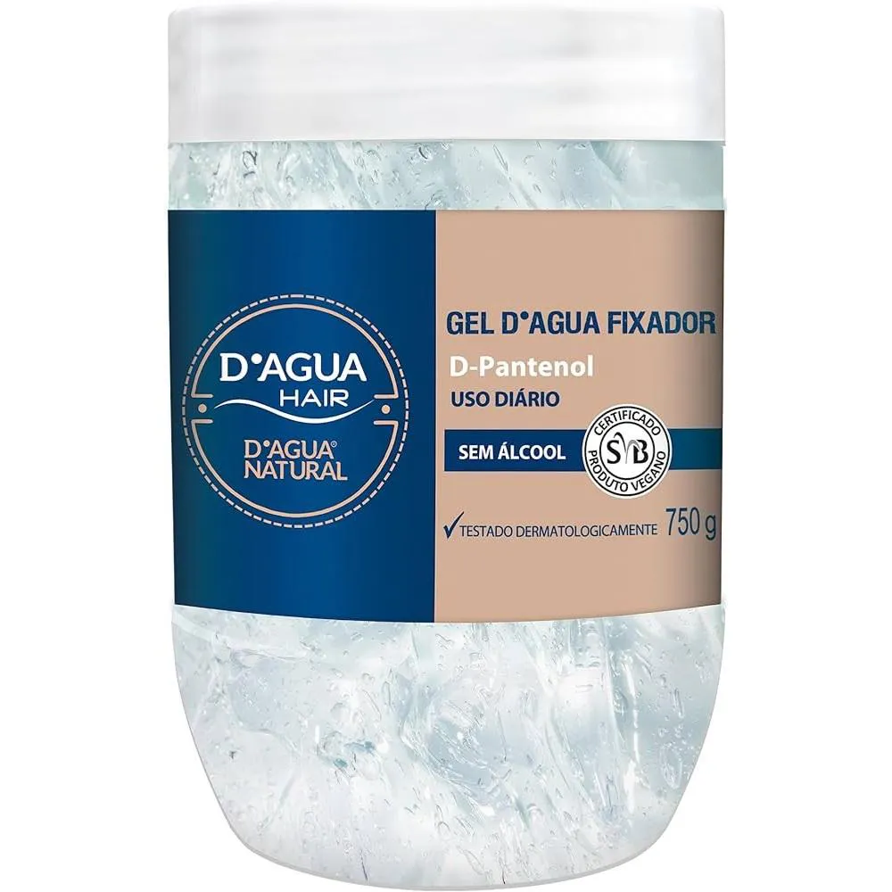 Gel Dagua Fixador para Uso Diario 750g D'agua Natural