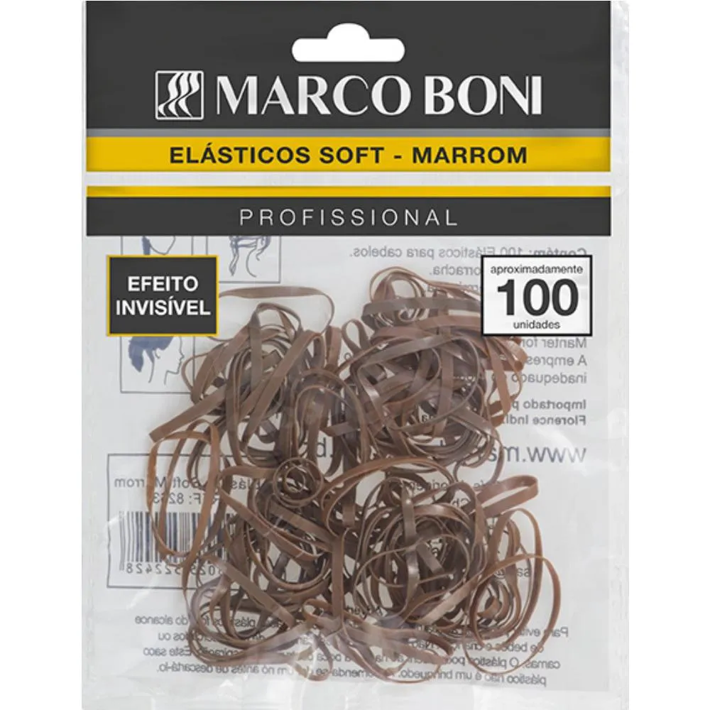 Elastico Soft Marrom para Penteados 100 unidades Marco Boni