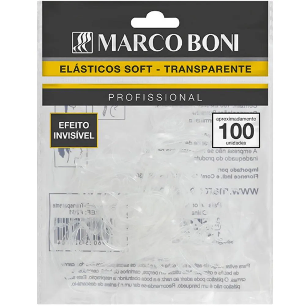 Elasticos de Cabelo Soft Penteados Transparente Marco Boni