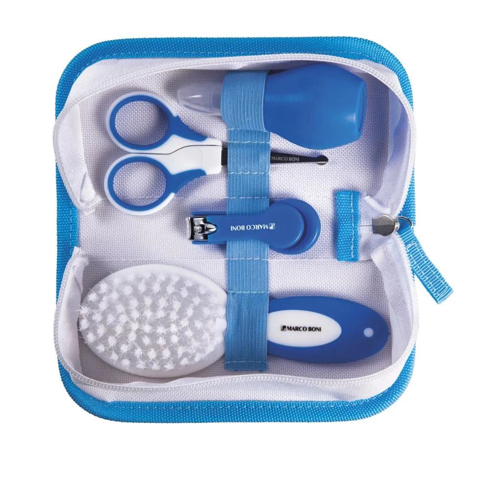 Kit Higiene Cuidados para O Bebe Necessaire Azul Marco Boni