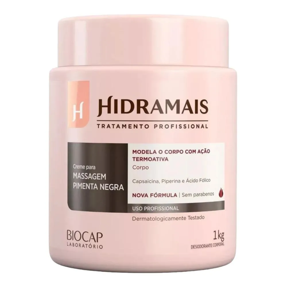 Creme para Massagem Pimenta Negra 1kg Hidramais
