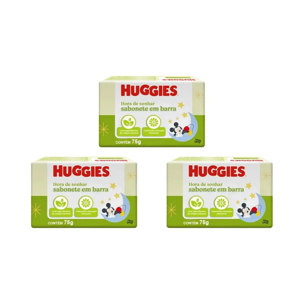 Sabonete Huggies 75g Camomila - Kit C / 3un