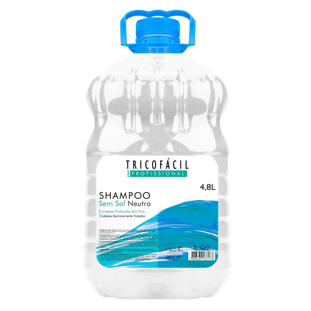 Shampoo sem Sal Neutro 4,8 Litros Tricofácil