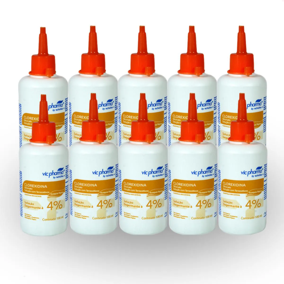 Clorexidina 4% Kit C/ 10 Degermante Vic Pharma Frasco 100 Ml