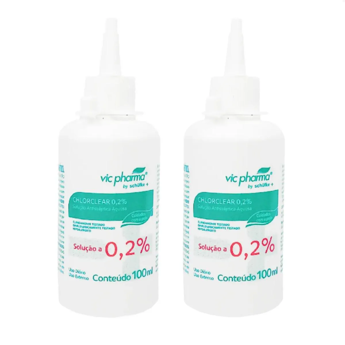 Kit com 2 - Clorexidina 0,2% Chlorclear Aquosa 100 Ml - Full