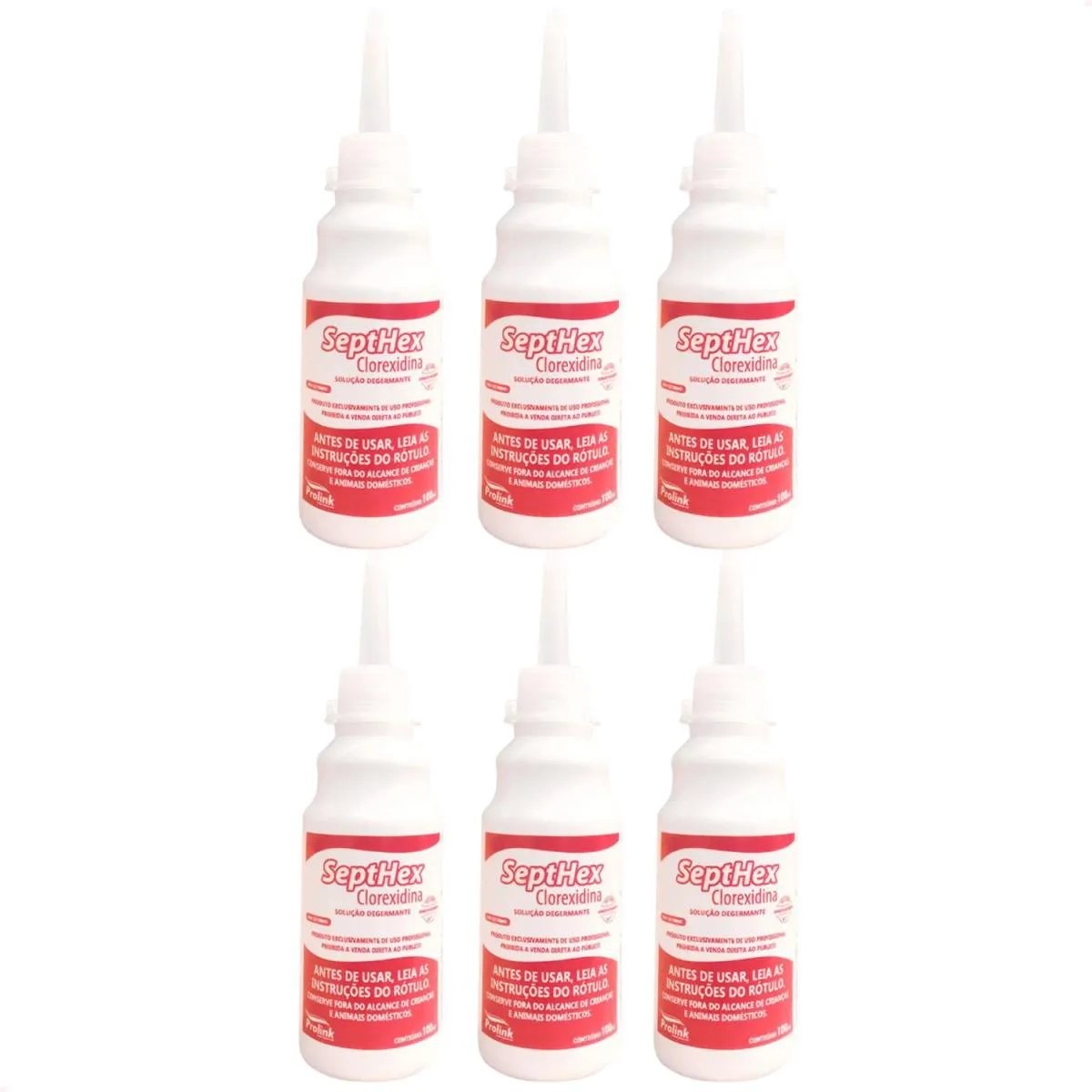 Kit com 6 Clorexidina Aquosa 0,5% 100 Ml Antisséptico - Full