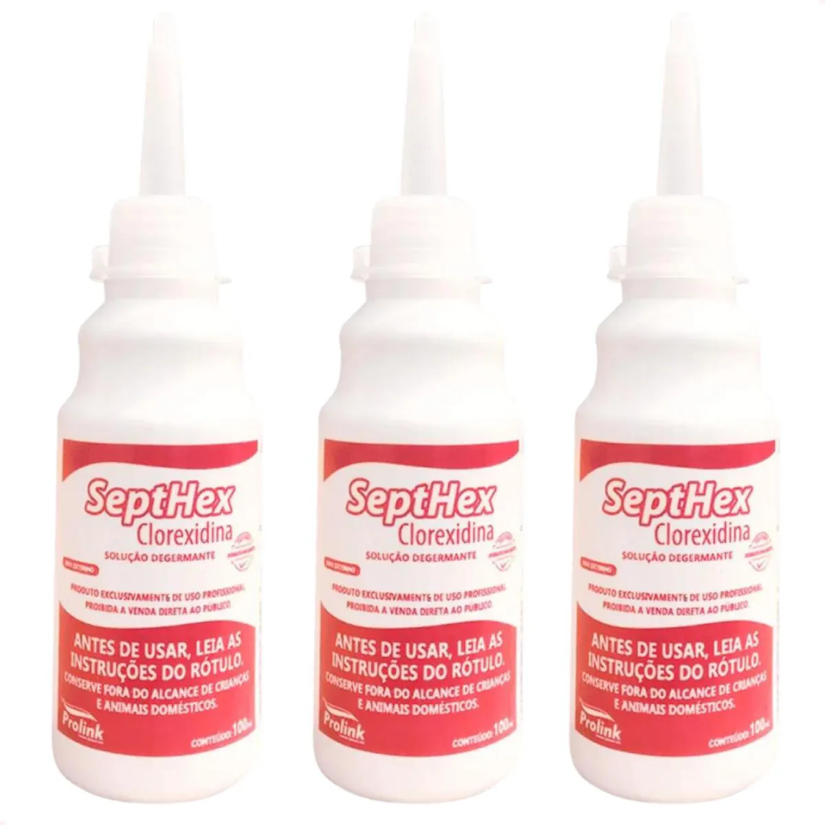 Kit com 3 - Clorexidina Aquosa 0,5% 100 Ml Antisséptico