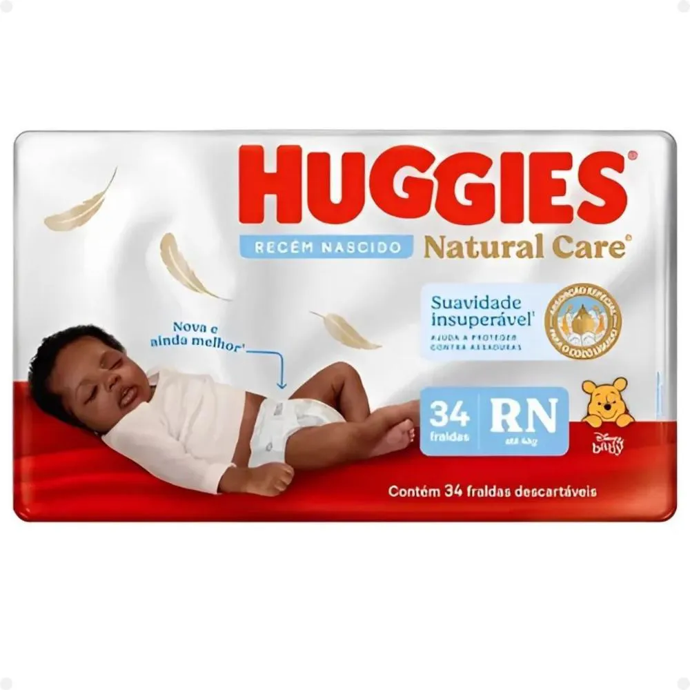 Fraldas Descartáveis Huggies Recém Nascido Rn 34un