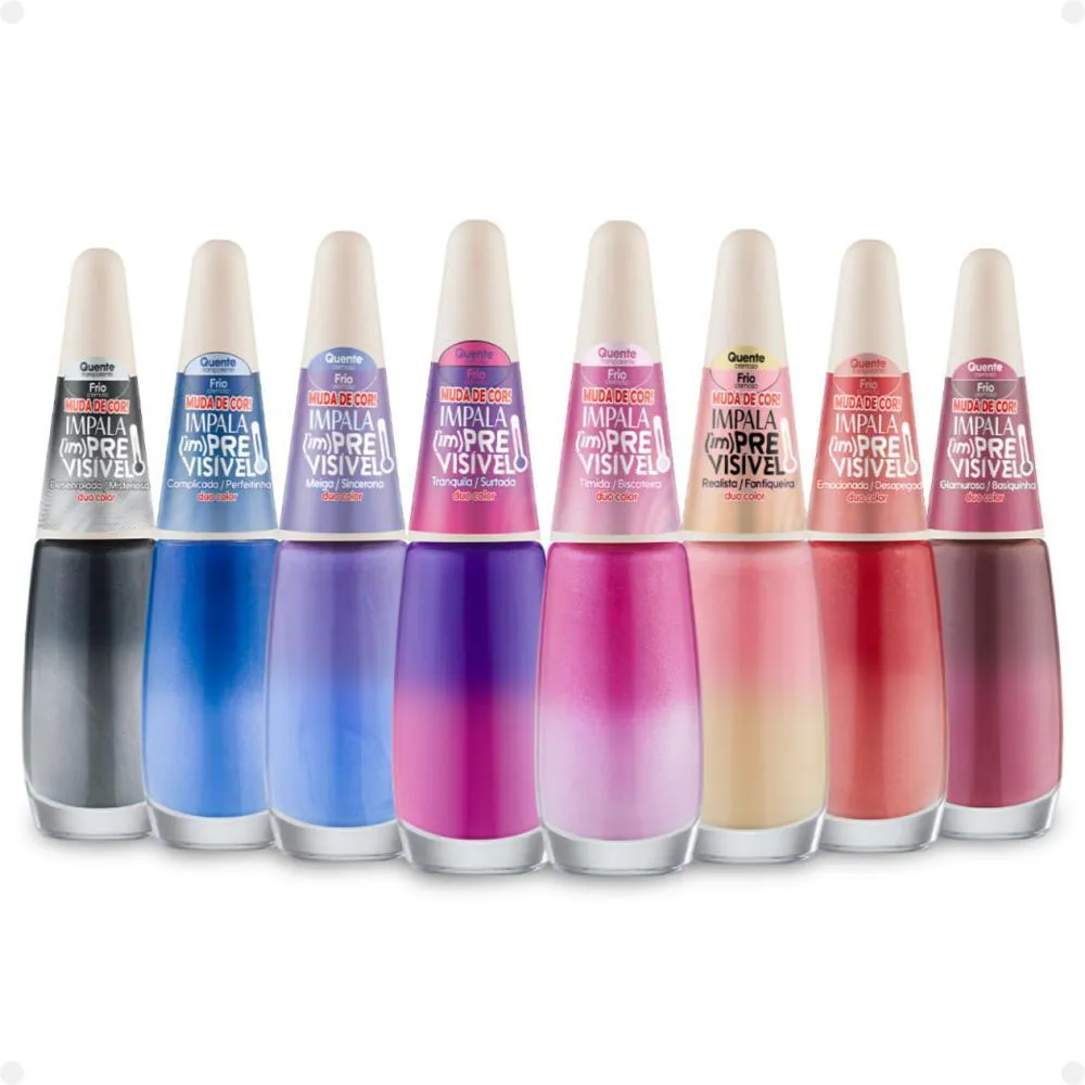 Kit Esmaltes Impala (im)previsivel Duo Color com 8 7,5ml