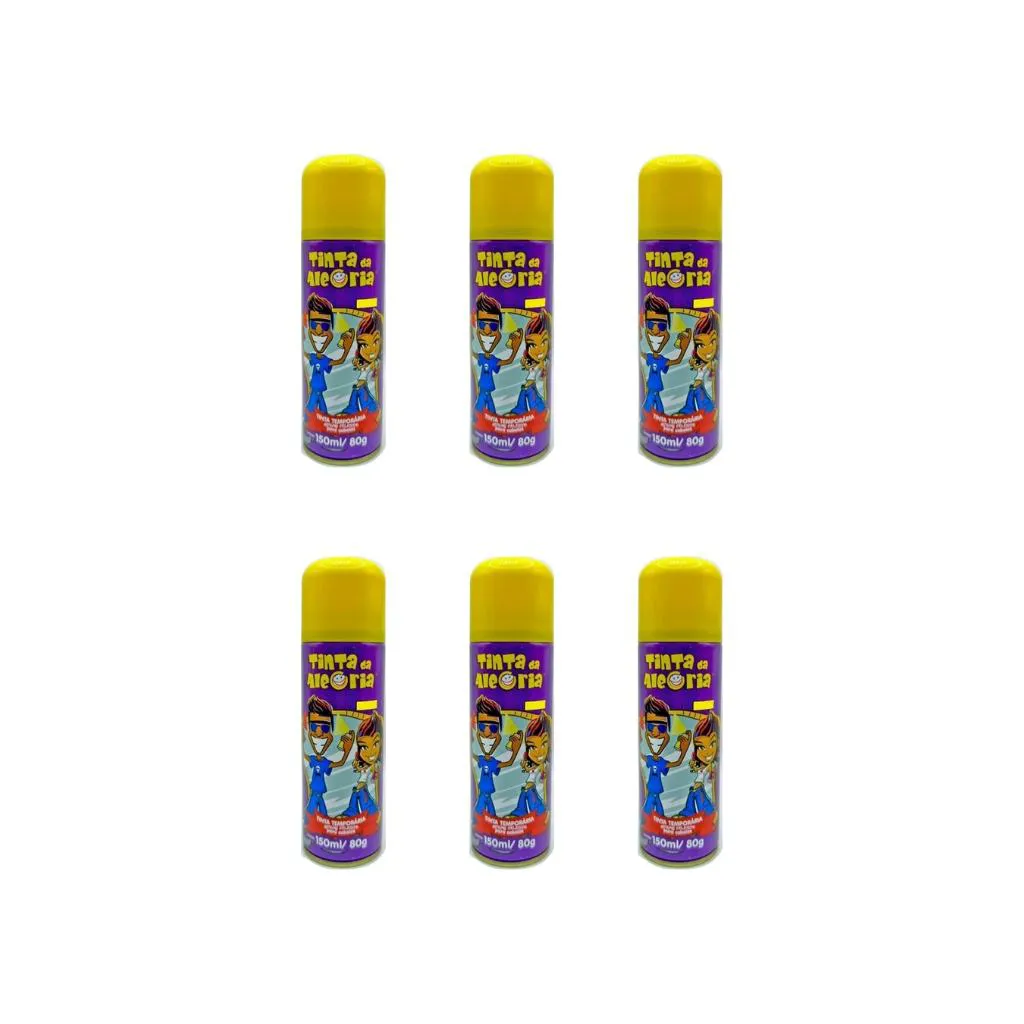 Tinta Spray da Alegria 150ml Amarelo - Kit C / 6un