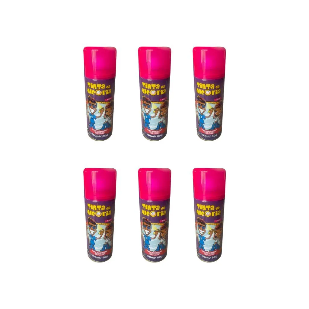 Tinta Spray da Alegria 150ml Rosa - Kit C / 6un