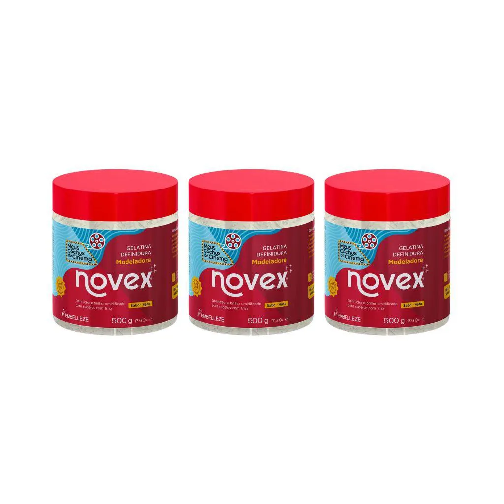 Gelatina Capilar Novex 500g Meus Cachos de Cinema - 3un