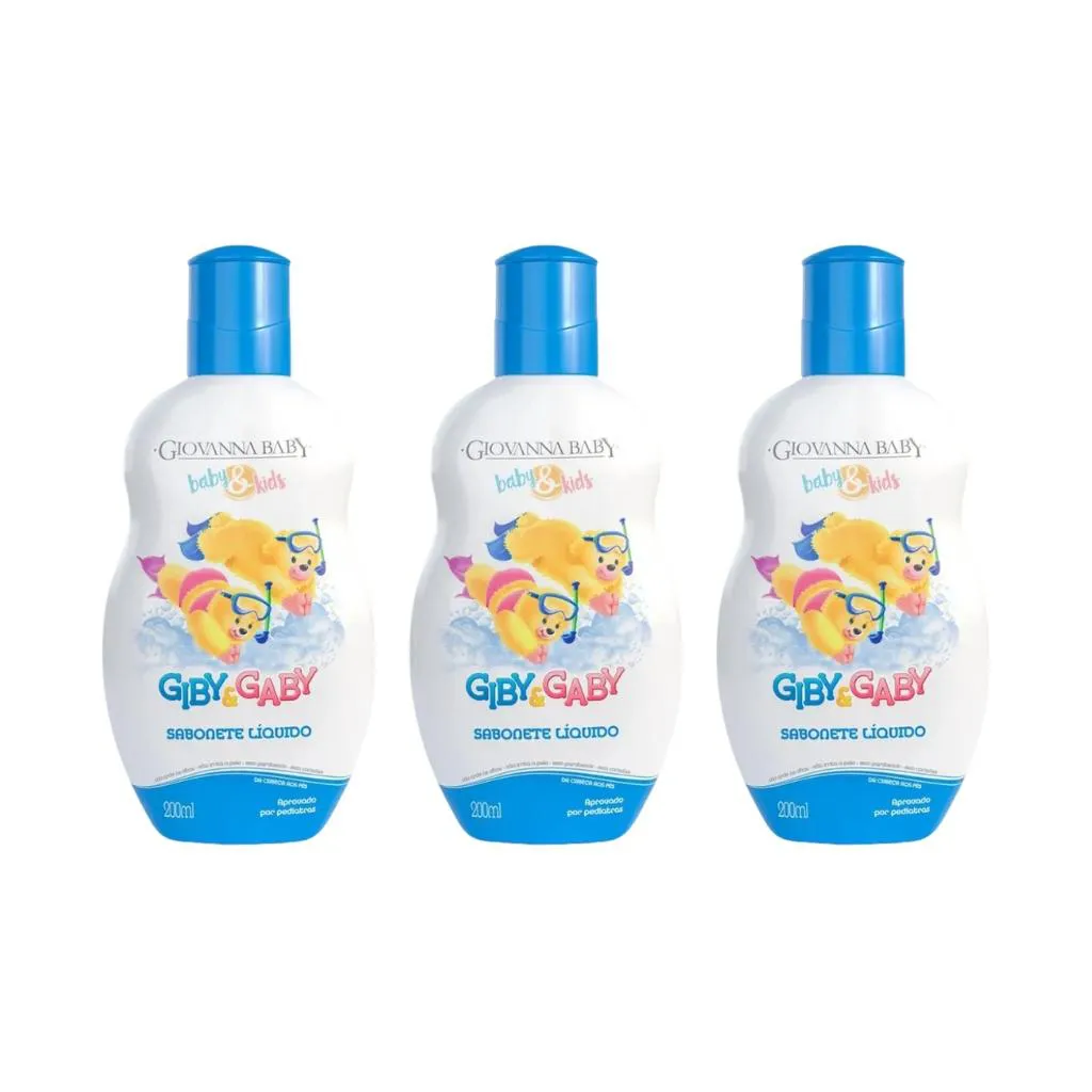 Sabonete Liquido Giovanna Baby Giby 200ml - Kit C / 3un