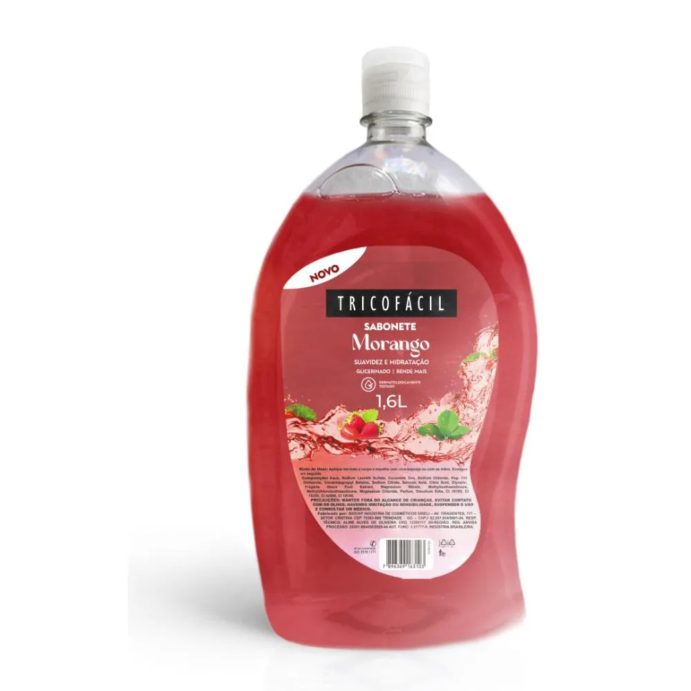Sabonete Líquido Morango 1,6 Litros Tricofácil