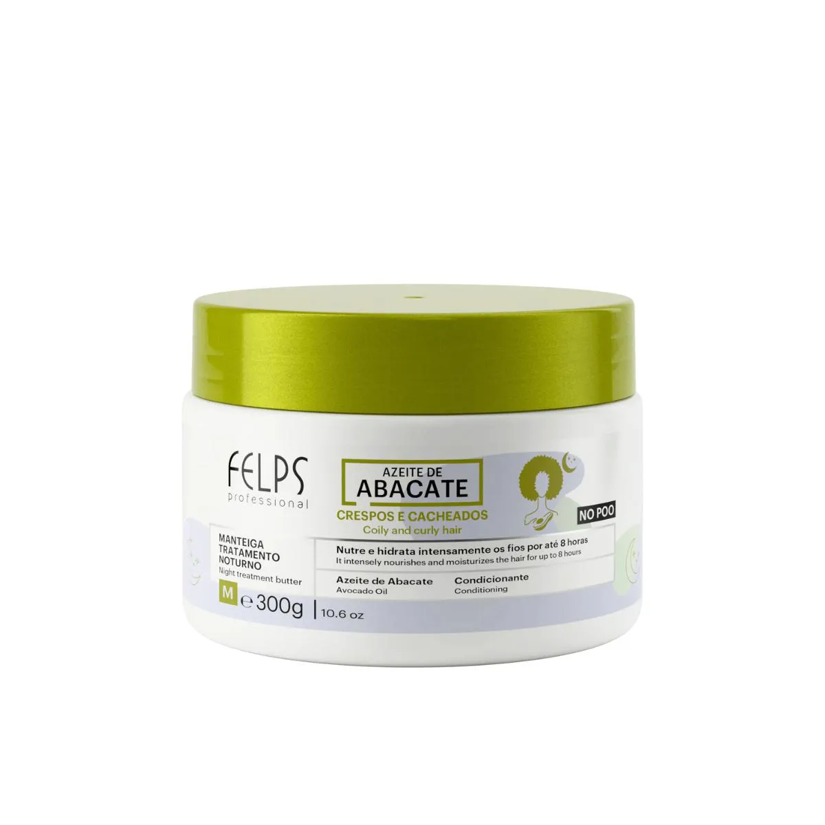 Cachos Azeite de Abacate Manteiga Condicionante Noturno 300g - Felps
