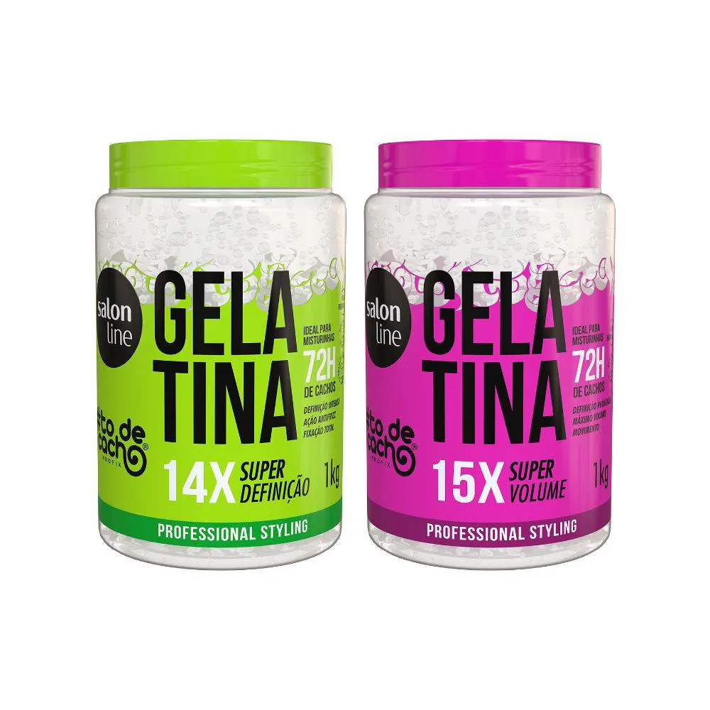 Kit Gelatina em Dobro #todecacho Volume e Definição 1kg