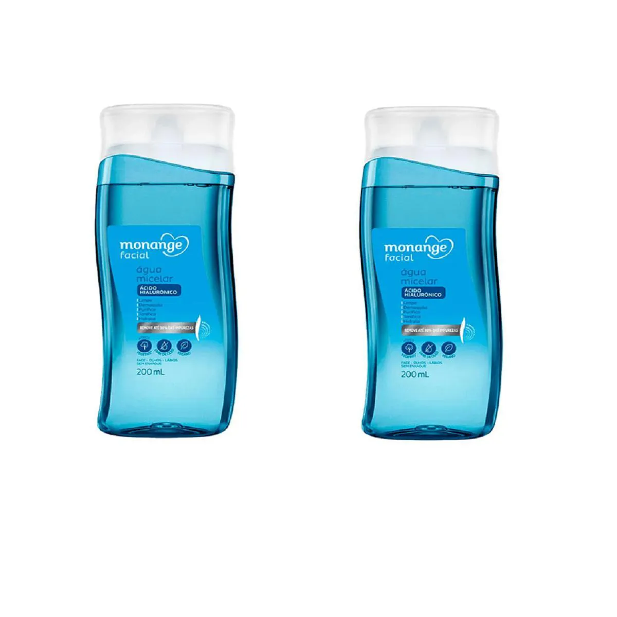 Kit 02 Água Micelar com Ácido Hialurônico 200ml - Monange