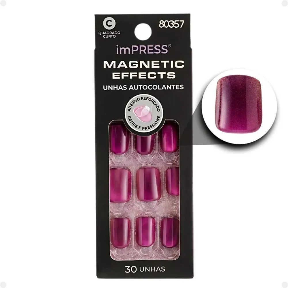 Unha Autocolante Kiss Ny Impress Magnetic Effects Better Levels Imme302b