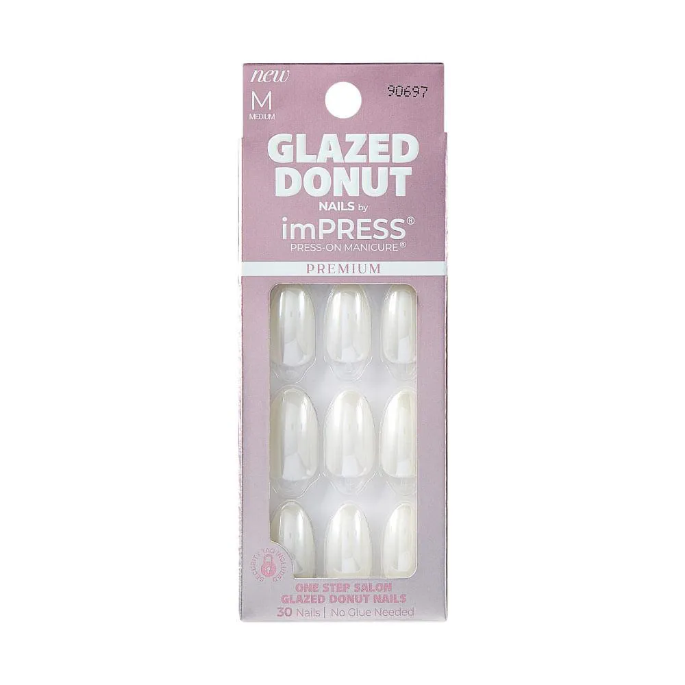 Unha Postiça Impress Glazed Donut Vanilla Glazed - Kiss New York Branco