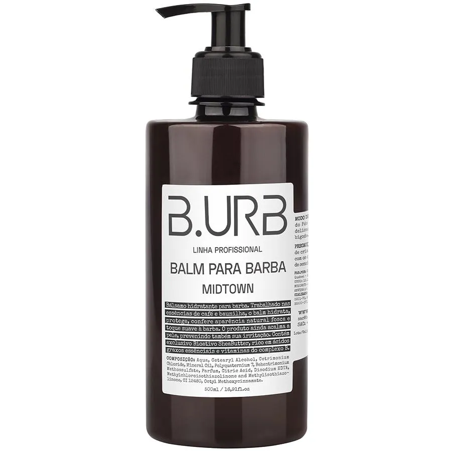 Balm para Barba Midtown 500ml Profissional Bancada Barbearia Barba Urbana B.urb