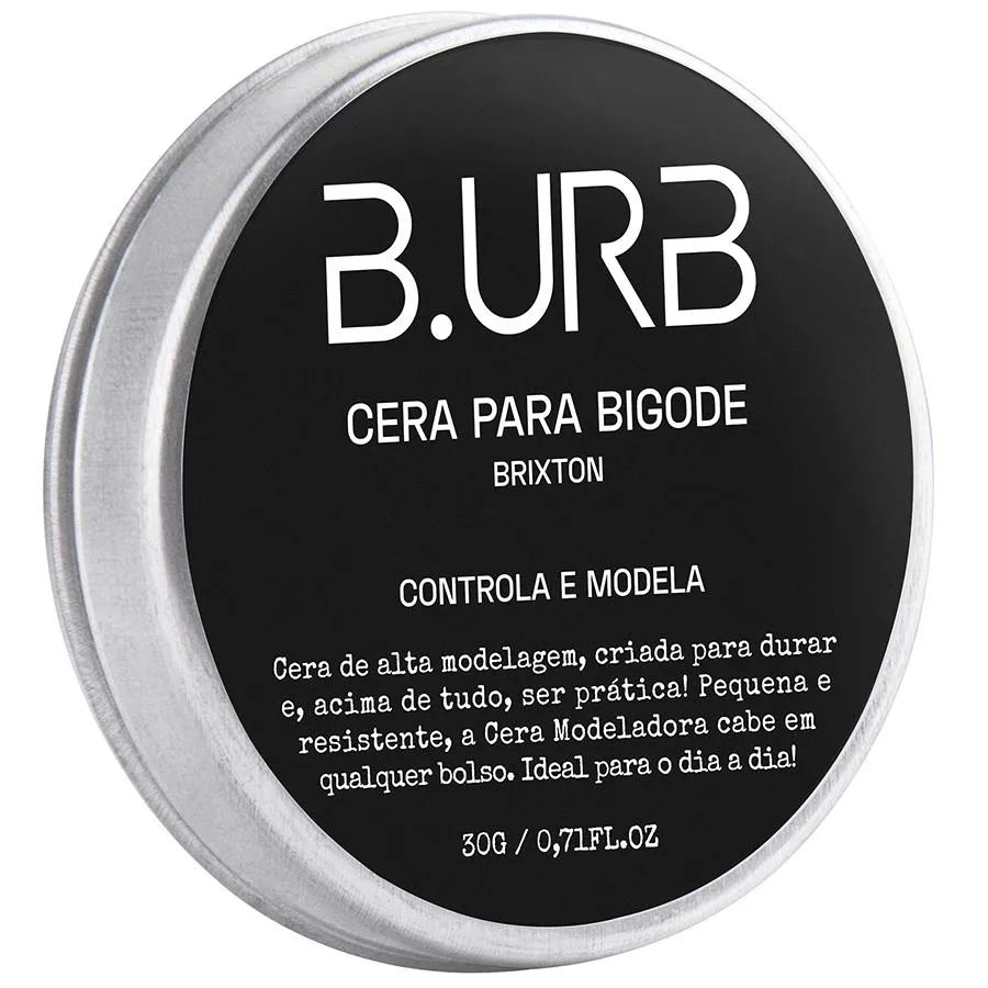 Cera para Bigode Brixton Controla e Modela 30g Barba Urbana B.urb