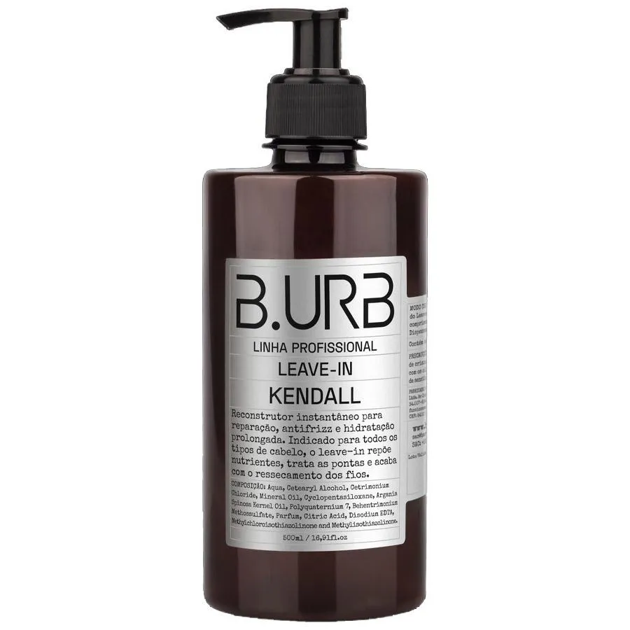 Leave-in Kendall 500ml Profissional Anti Frizz e Reparação Barba Urbana B.urb