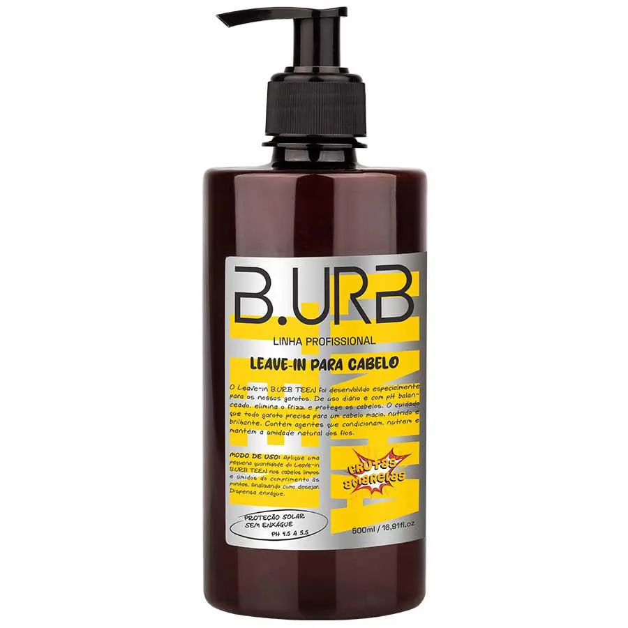 Leave-in para Cabelo Teen Profissional Frutas Amarelas 500ml Barba Urbana B.urb
