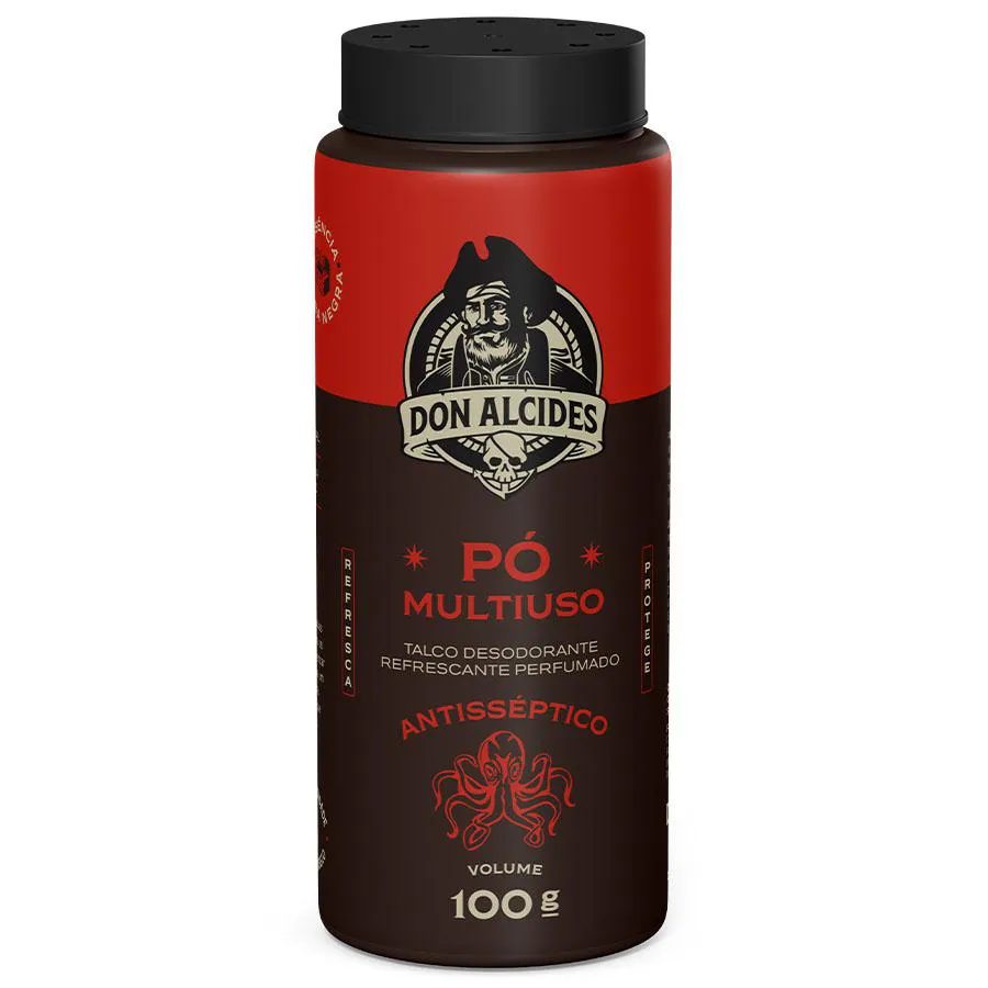 Pó Multiuso Talco Desodorante Refrescante Antisséptico Barba 100g Don Alcides