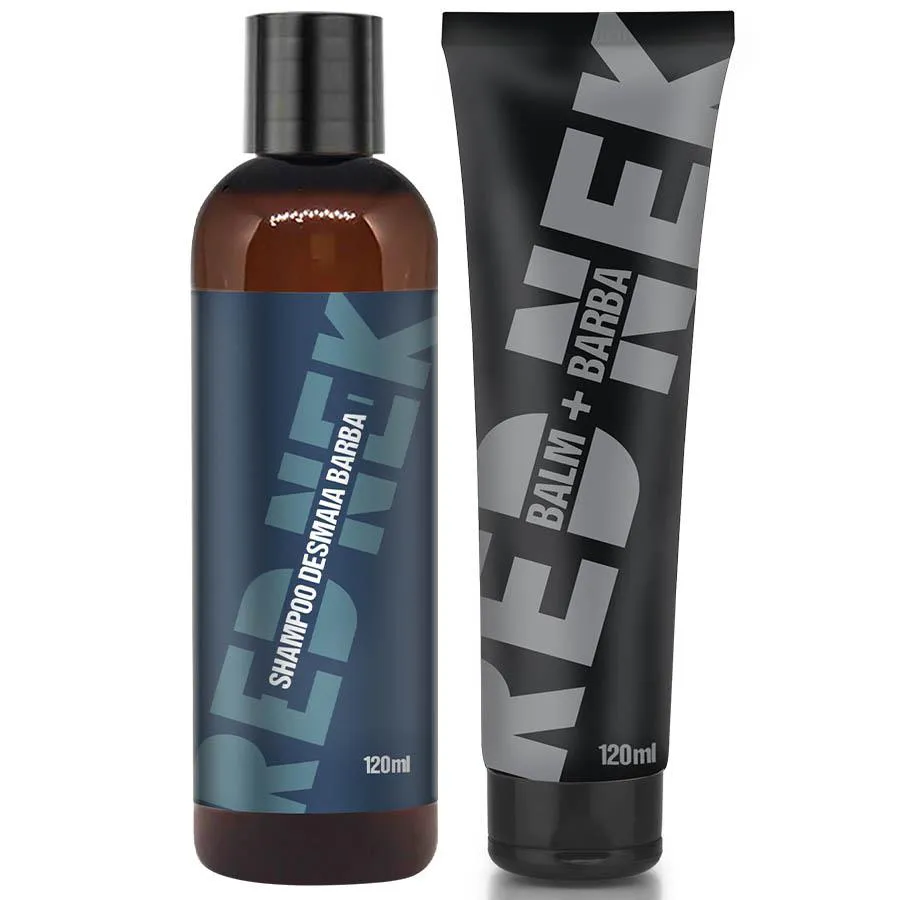 Kit Shampoo Desmaia Barba + Bálsamo Hidratante 120ml Red Nek