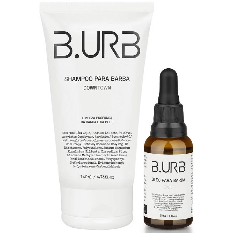 Kit Shampoo Downtown + Óleo Venice Café e Baunilha Barba Urbana B.urb