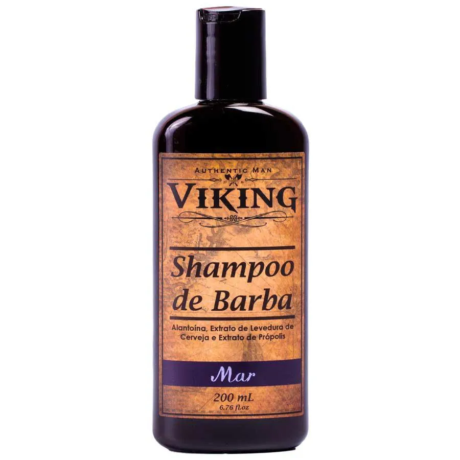 Shampoo de Barba Mar Hidratante Limpeza Profunda 200ml Viking