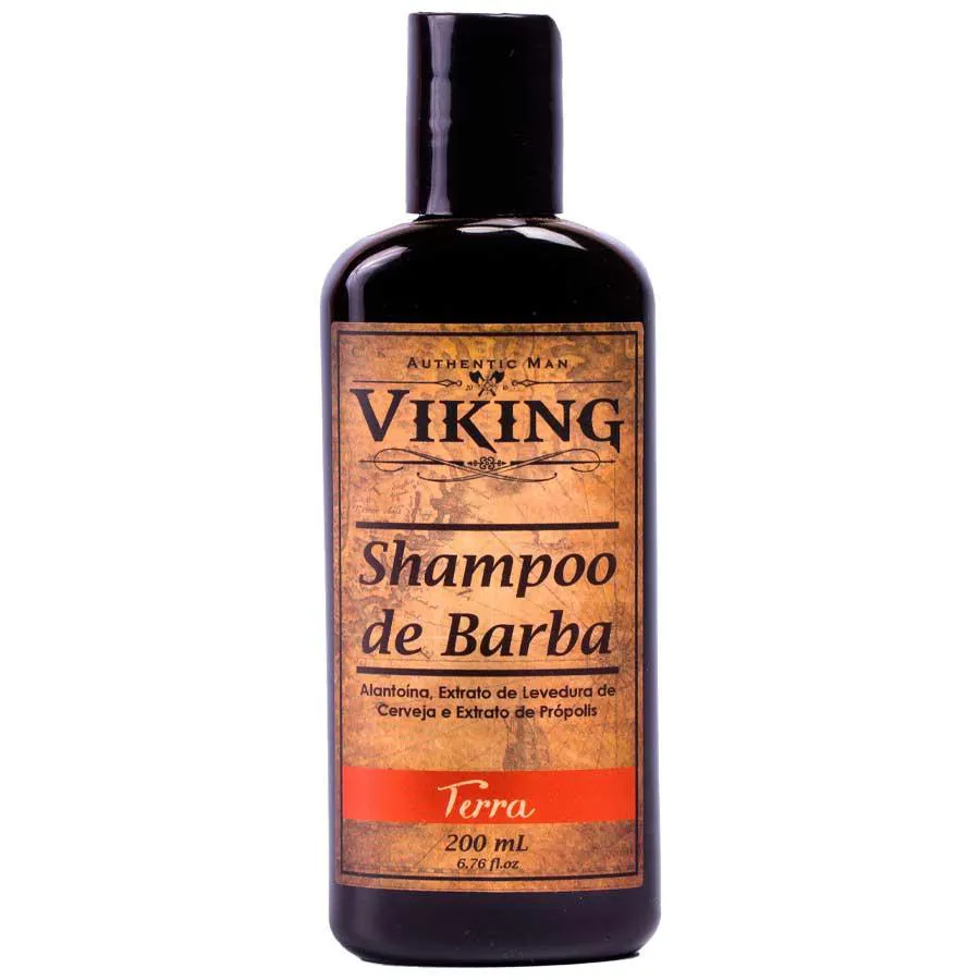 Shampoo de Barba Terra Hidratante Limpeza Profunda 200ml Viking