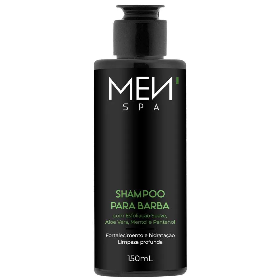 Shampoo Esfoliante para Barba com Aloe Vera, Mentol e Pantenol 150ml Menspa