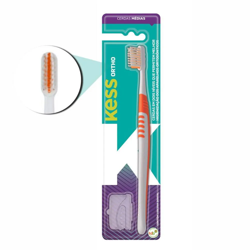 Escova Dental Kess Ortodôntica Cores Sortidas Cód.1992