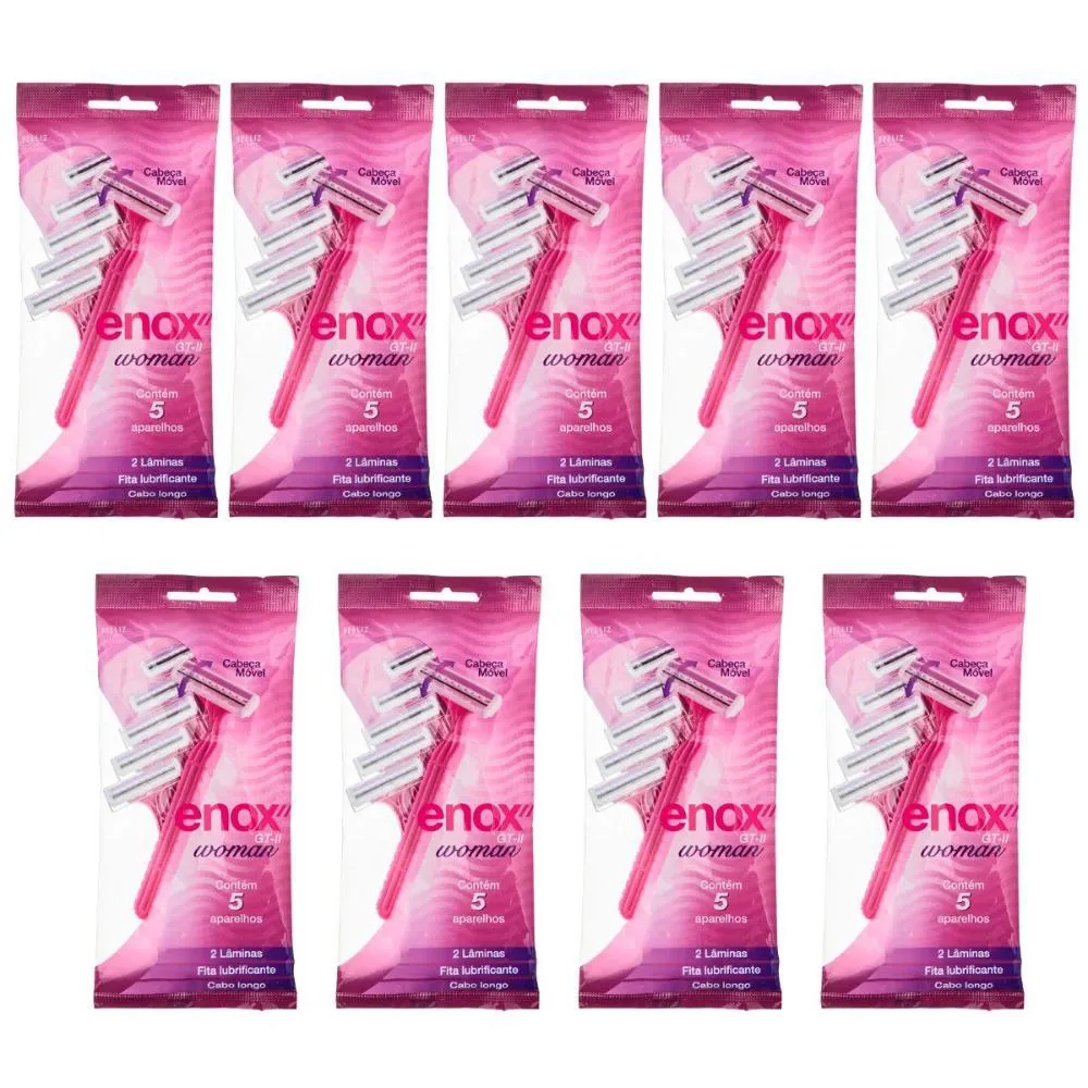 Kit Aparelho de Depilar Descartável Enox Gt-2 Woman Cód.1757 C/9