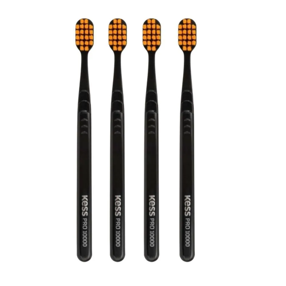 Kit Escova Dental Extra Macia Kess Pro 10k Belliz Laranja C/4