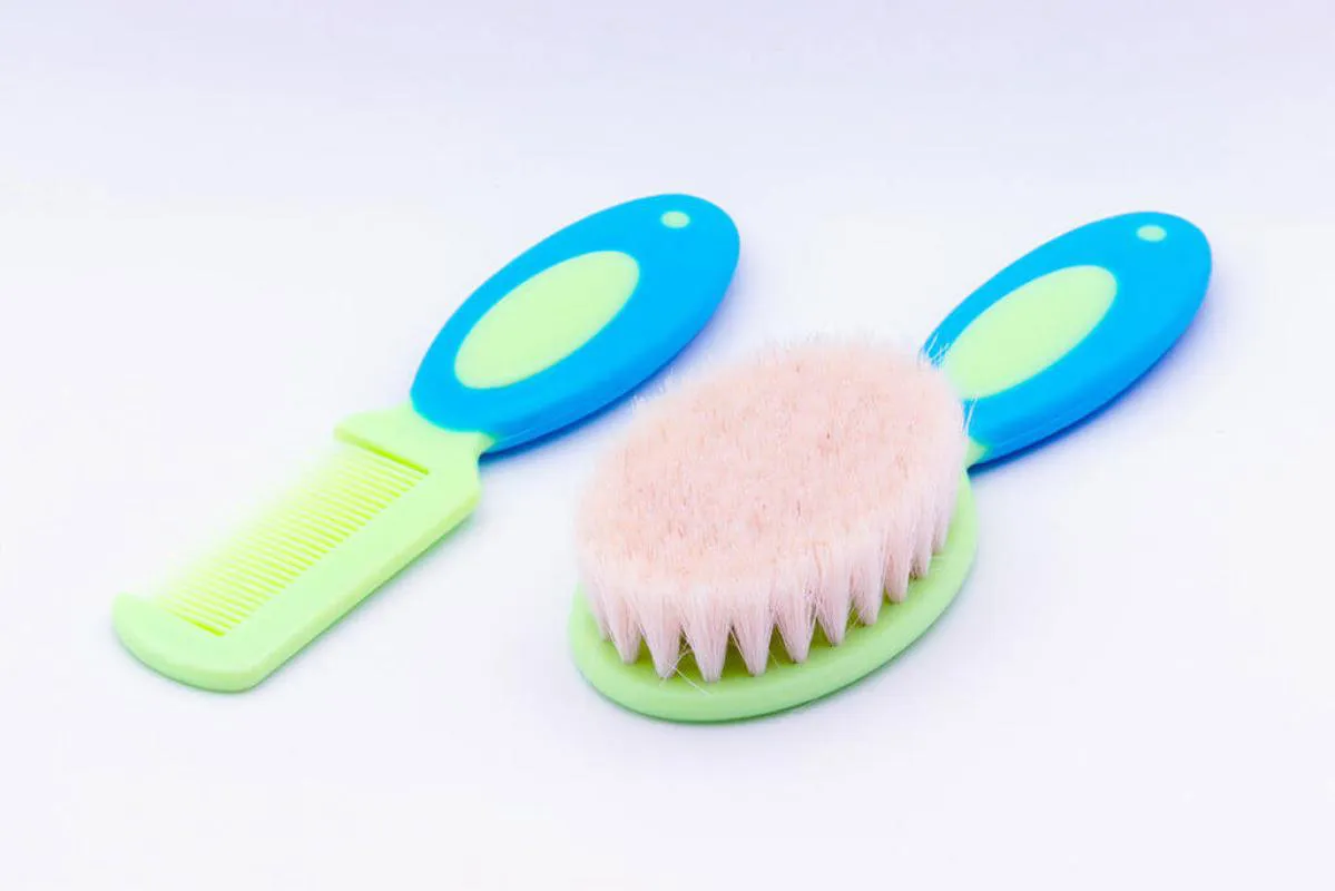Kit Pente Escova com Cerdas Naturais Azul/verde Ibimboo