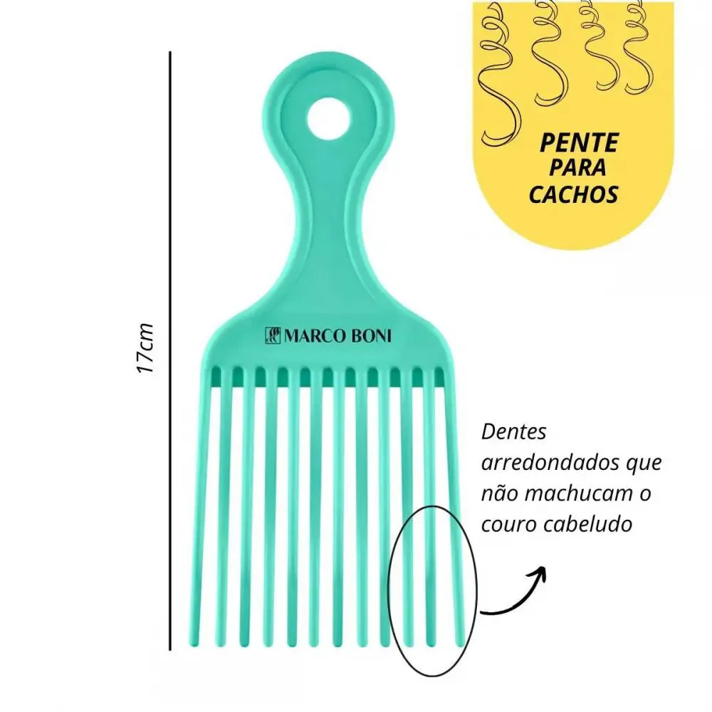 Pente Garfo para Cachos Marco Boni 1545 Verde