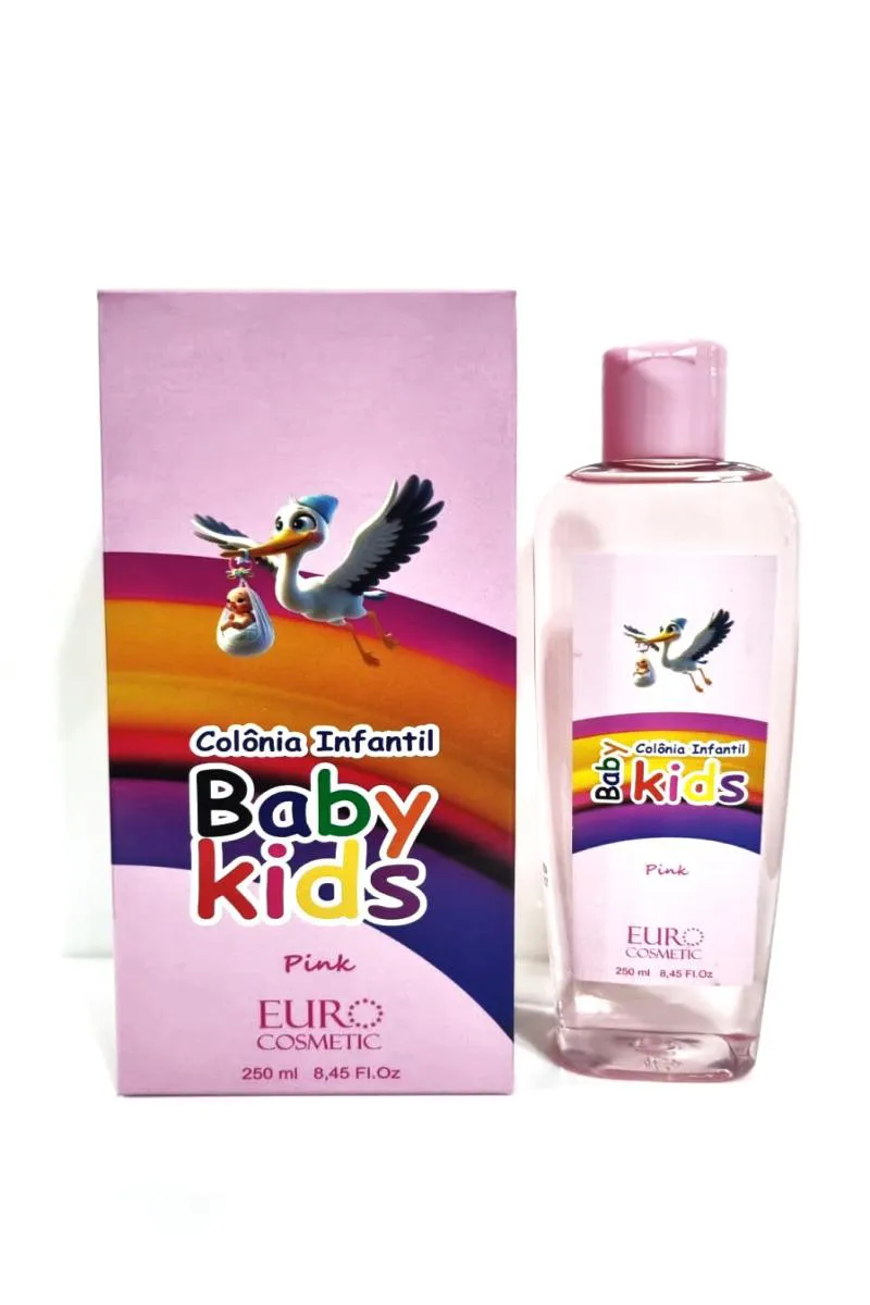 Colônia Infantil Baby Kids Pink Euro Cosmetic 250ml